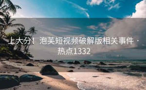 上大分!泡芙短视频破解版相关事件 · 热点1332
